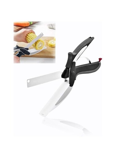 Kitchen Tool - Stainless Steel Knife and Cutting Board Scissors, Multifunctional Food Slicer, Sharp Utility Scissors for Easy Meal Prep