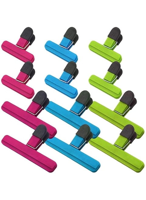 Pack of 12 Chip Bag Clips, SourceTon Heavy Duty Food Clips (6 Large &amp; 6 Small Size) Assorted Colors for Coffee and Food Bags