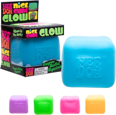 Schylling Needoh Nice Cube Glow In The Dark Sensory Toy (1 Random PC)