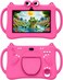 Telzeal P604 Kids Tablet 7 Inch HD Display, 6GB RAM 256GB ROM, Android 13, 3000mAh Battery, 5G WiFi, Dual Camera, Shockproof Protective Case with Handle (Pink)