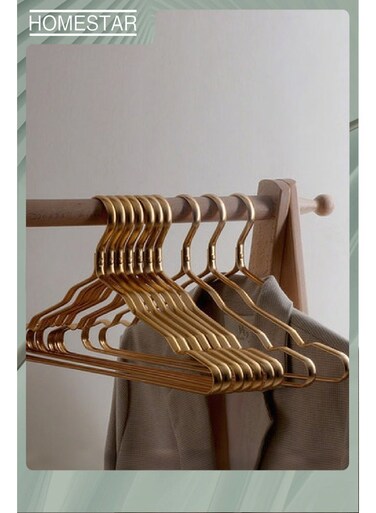 10 PCS Metal Stainless Steel Hanger, Solid Hanger 41 CM Heavy Duty Lightweight Sturdy and Durable for Standard Jacket Pants Space Saving Home Hangers for Adults