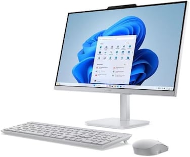 Lenovo AIO A100 All-in-One Desktop &ndash; 23.8&Prime; FHD IPS Display, Intel i3-N305, 16GB DDR4, 512GB SSD, Wi-Fi 6, Windows 11 Pro, Wireless Keyboard &amp; Mouse, 1 Year Lenovo Warranty (Cloud Grey)
