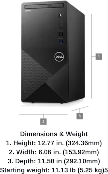 Dell Vostro 3910 Business Desktop Intel Core i7-12700 / 1TB SSD / 16GB RAM / Windows 11 / Black / International Version