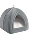 OFRANK Cat Bed for Indoor Cats, Cat Houses, Small Pet Igloo - 35 centimeters 2-in-1 Cat Tent, Kitten Bed, Cat Hut, Cat Cave with Removable Washable Cushioned Pillow, Outdoor Dog Tent Beds (Light Grey)