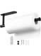 KASTWAVE Wall-Mounted Paper Towel Holder - Versatile 13" Kitchen &amp; Bathroom Organizer, Drilling or Self-Adhesive Installation, Sleek Black Design for Cabinets &amp; Walls