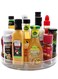 Large Lazy Susan Rotating Turntable Organizer - for Kitchen, Pantry, Cabinet, Dining Table, Fridge, Countertop,Vanity - Acrylic Spinning Food Storage Container for Spices, Condiments- Clear (10.6inch)