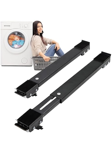 YU WELL Furniture Dolly Mobile Roller, Extendable Appliance Rollers Mobile Washing Machine Base, Fridge Stand Moving Cart for Washing Machines, Refrigerators, Dryers, Dishwashers (Black, Adjustable)