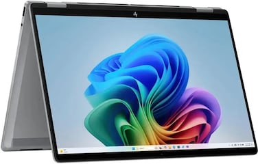 HP OmniBook X Flip 2-in-1 Copilot+ AI Laptop, 14" 2K Touchscreen, AMD Ryzen AI 7, 24GB RAM, 2TB SSD, Windows 11, Backlit Keyboard, Meteor Silver
