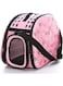 LIENJAER Foldable Pet Dog Cat Carrier Cage Collapsible Travel Kennel - Portable Pet Carrier Outdoor Shoulder Bag for Puppy Kitty Small Medium Animal Bunny Ferrets Transport Carry-M (Pink)