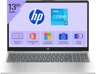 HP 15, 13th Gen Intel Core i3-1315U (8GB DDR4, 1TB SSD) FHD Touch Screen, Anti-Glare, Micro-Edge, 15.6''/39.6cm, Win11, With free Office 365, Silver
