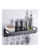 Wall Mounted Storage Rack With Hooks Black 40x13.5x10cm