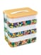 Cube Toy Storage Organizer Bins with Lid for Lego,3 Layers Stackable Plastic Organizer Box Child Toy Containers w/Bricks Baseplate Lids Craft Box for Building Blocks Puzzle Board Game Chest (yellow)