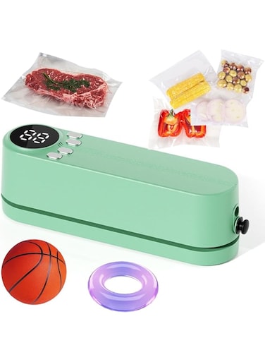 TERRIFI 60kPa Vacuum Sealer Machine, 4-in-1 Food Sealer with External Air Extraction, 3 Temperature Levels, Automatic Sealing for Dry &amp; Moist Modes, Suitable for Food, Basketball, and Swimming Ring