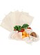 Organic Cotton Produce Bags 6-Pack   Compact Food Safe Mesh Bags in S/M/L Sizes   Reusable, Washable, Eco-Friendly Drawstring Bags for Grocery &amp; Storage