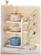 TIME Kitchen Storage Rack, Freestanding Multi-Tier Pot Rack for Home Use, Sink-Mounted Pot Rack with Layered Shelves, Dishwasher Sink Pot Rack, Kitchen Countertop Storage Rack, Pot Storage Rack, Multi-Functional Home Storage Rack, White