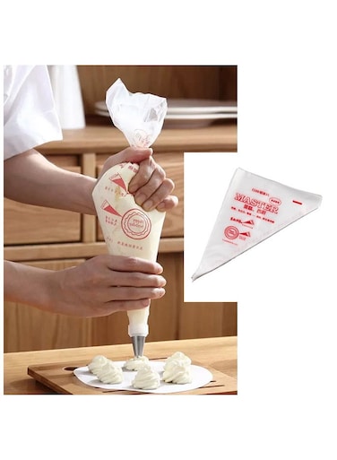 Piece Cake Decorating Disposable Piping Bags, Cake Icing Piping Decorating Tool White