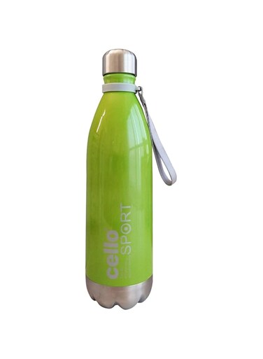Cello 8901372163978 scout vacuum insulated stainless steel water bottle, green, 1000 ml