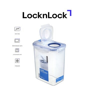 LocknLock 1.8L Rectangular Airtight Food Storage with Flip Lid - BPA-Free, Microwave, Freezer, and Dishwasher Safe