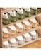 Shoe Slots Organizer for Closet, 2 Level Adjustable Shoe Stacker, Shoe Rack Organizer Space Saver, Shoe Storage Shoe Holder Organization (Green, 6 PACK)