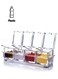 Of 4 Kitchen Acrylic Spice Container Jar Condiment Dispenser Salt Clear