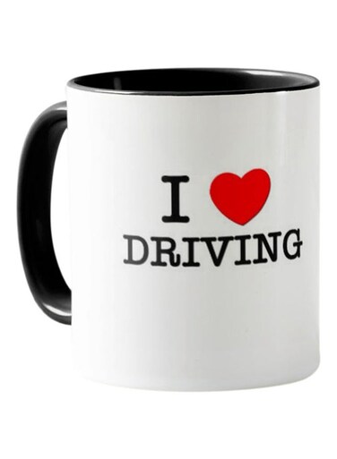 Piece Mug With Design I Love Driving White &amp; Black