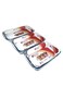 3 Pieces Rectangular Glass Baking Dish Set 2.9 Lt + 2.2 Lt + 1.6 Lt Capacity - Clear