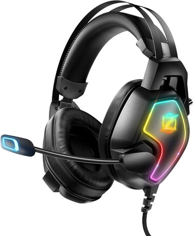 RGB Gaming Headset with 3.5mm Audio Jack and Auto-Adjust Headband