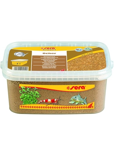 Sera Gravel Ocher 0-2 mm 3,000 ml - Ochre Coloured Natural Gravel Diameter 0-2 mm For All Freshwater And Saltwater Aquariums