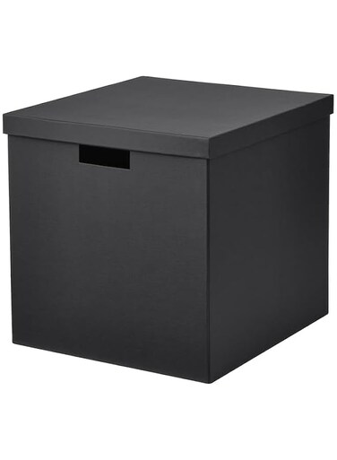 Ikea Tjena Storage Box With Lid, Black 20469299
