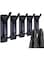 Oasisgalore Adhesive Towel Hook,5 Pack Adhesive Wall Hooks,Stick on Wall Hooks for Hanging Robe Coat,Metal Adhesive Hooks Heavy Duty,Stainless Steel Bath Towel Hooks for Bathrooms Kitchen,Matte Black