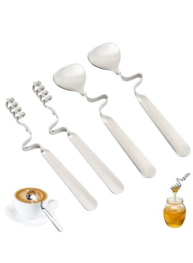 Pcs Jam Spoons, Honey Jam Spoons, Hanging Jam Spoon, Honey Spoon with Spiral, Coffee Spoons, Stainless Steel Latte Spoons for Jam, Yoghurt, Honey