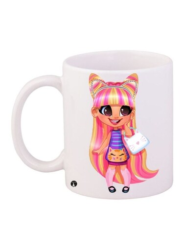 Hairdorables Doll Printed Coffee Mug White/Pink/Purple 11ounce