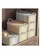 3PCS Clothes Storage Box, Stackable Wardrobe Clothes Organizer, Foldable Closet Storage Basket, Drawer Storage Organizer for Clothing, T-Shirt, Jeans, Sweaters, Toys &amp; Books (Transparent)