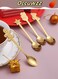 Stainless Steel Dessert/Coffee Spoons, Creative Pendant Design Includes Snowman, Gingerbread, Socks, Star Patterns, Suitable For Parties, Back To School, Gatherings