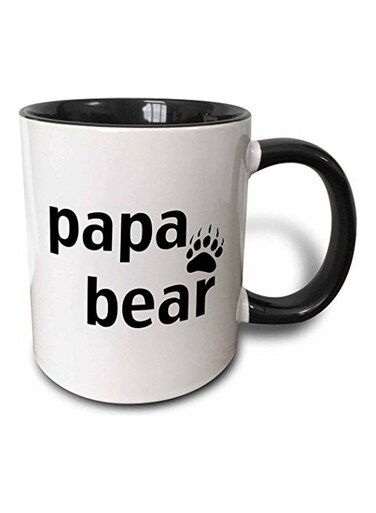Papa Bear Printed Coffee Mug Black/White