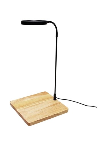 QWLWBU LED Aquarium Light 360 Degree Full Spectrum LED Light with Bamboo Board 10W Nano Fish Tank Light USB Powered Flat Nano Aquarium Light Bett a Fish Tank Light for Plant Growth