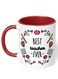 Your Wall Best Teacher Ever Quotes Red Handle Printed Ceramic Coffee Mug 325ml,   Gifting by Spoil Your Wall Color White