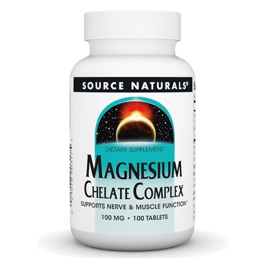 Source Naturals Magnesium Chelate Complex, 100 mg, 100 Tablets