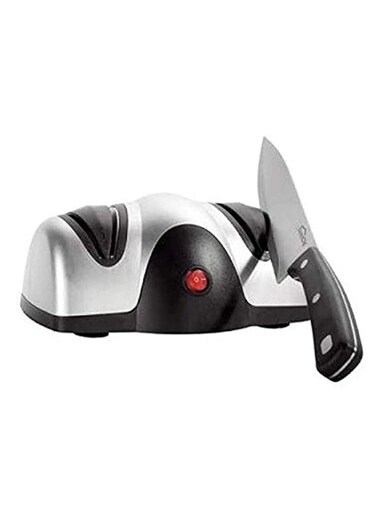 2-Stage Knife Sharpener with Diamond Grinding Wheel Versatile Double-Guide for Kitchen Scissors Scredrivers Non-Slip Suction Feet Durable ABS Construction