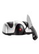 2-Stage Knife Sharpener with Diamond Grinding Wheel Versatile Double-Guide for Kitchen Scissors Scredrivers Non-Slip Suction Feet Durable ABS Construction