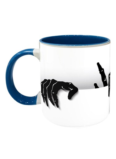 Zombiehand Printed Ceramic Coffee Mug White/Blue/Black