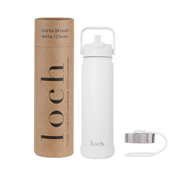 Loch 650ml (22 Oz) Monochrome Stainless Steel Bottle Pearl White