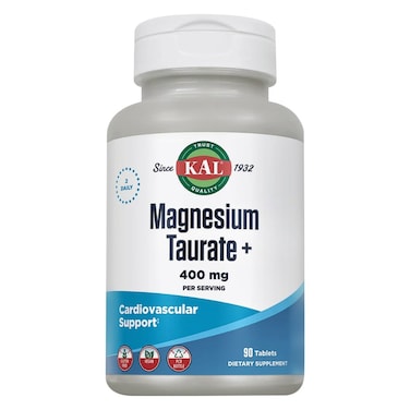 Kal Magnesium Taurate+ 400mg Tablets For Cardiac Support, Pack of 90&rsquo;s