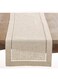 SARO LIFESTYLE 731.N1672B Toscana Collection Linen Blend Hemstitched Runner, Natural, 16"x72