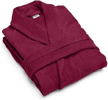 Cotton Home Unisex Bathrobe - 100% Cotton Super Soft Highly Absorbent Lightweight Bathrobes for Women &amp; Men - Ideal for Everyday Comfort &amp; Relaxation Burgundy