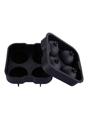 Silicone Ice Ball Maker With Lid Black One Size