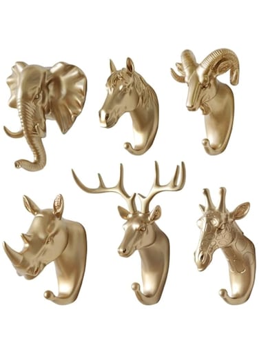 NALACAL 6 Pack Creative Antlers Coat Hooks Single Wall Hook, Hooks Mounted for Coat, Bag, Towel, Key, Wall, Hook Rack, Hanging Coats Bathroom Entryway, Decorative Gift