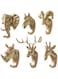 NALACAL 6 Pack Creative Antlers Coat Hooks Single Wall Hook, Hooks Mounted for Coat, Bag, Towel, Key, Wall, Hook Rack, Hanging Coats Bathroom Entryway, Decorative Gift