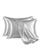 2Pcs Silk Pillowcase for Women, Grey Silk Pillowcase for Hair and Skin and Stay Comfortable and Breathable During Sleep 48*74cm