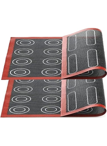 gepas 2 Pack Silicone Non-Stick Eclair Baking Mat, Reusable, Easy to Clean, Rectangular, 15.7" x 11.8
